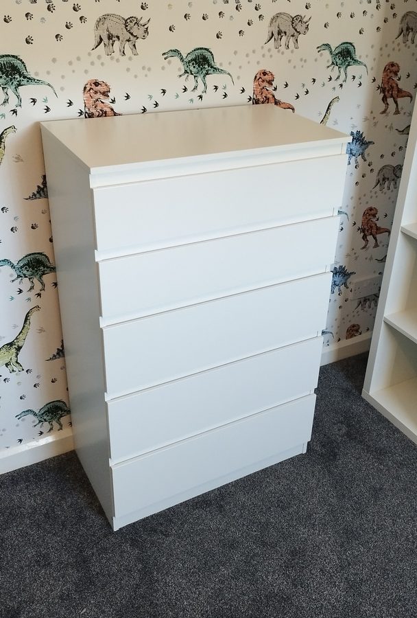 White MALM 5-drawer